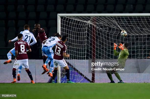 Sergej Milinkovic-Savic of SS Lazio scores a goal during the Serie A football match between Torino FC and SS Lazio. SS Lazio won 1-0 over Torino FC.