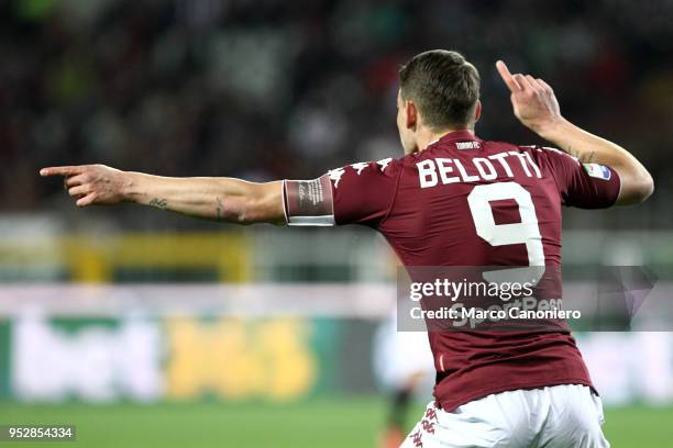 Andrea Belotti of Torino FC gestures during the Serie A football match between Torino Fc and Ss Lazio. SS Lazio wins 1-0 over Torino Fc.