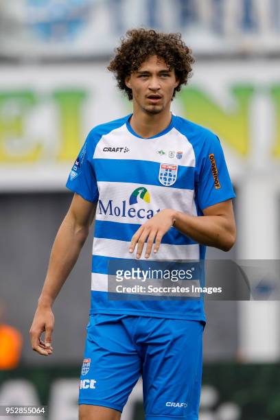 Philippe Sandler of PEC Zwolle during the Dutch Eredivisie match between PEC Zwolle v Willem II at the MAC3PARK Stadium on April 29, 2018 in Zwolle...
