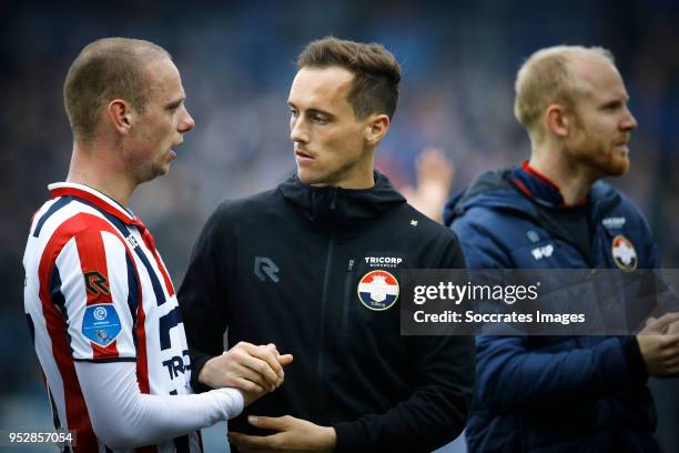 Elmo Lieftink of Willem II, Freek Heerkens of Willem II during the Dutch Eredivisie match between PEC Zwolle v Willem II at the MAC3PARK Stadium on...