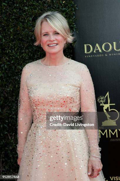 Mary Beth Evans attends the 45th annual Daytime Emmy Awards at Pasadena Civic Auditorium on April 29, 2018 in Pasadena, California.