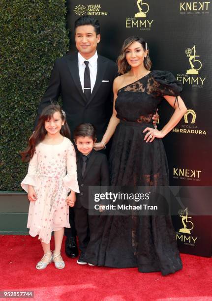 Mario Lopez and Courtney Lopez attend the 45th annual Daytime Emmy Awards at Pasadena Civic Auditorium on April 29, 2018 in Pasadena, California.