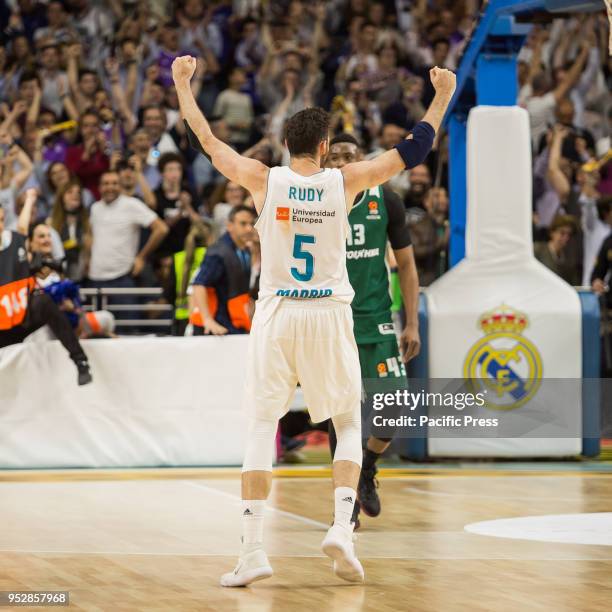 Rudy Fernández during Real Madrid victory over Panathinaikos Athens in Turkish Airlines Euroleague playoff series celebrated at Wizink Center in...