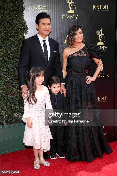 Mario Lopez and Courtney Lopez attend the 45th annual Daytime Emmy Awards at Pasadena Civic Auditorium on April 29, 2018 in Pasadena, California.