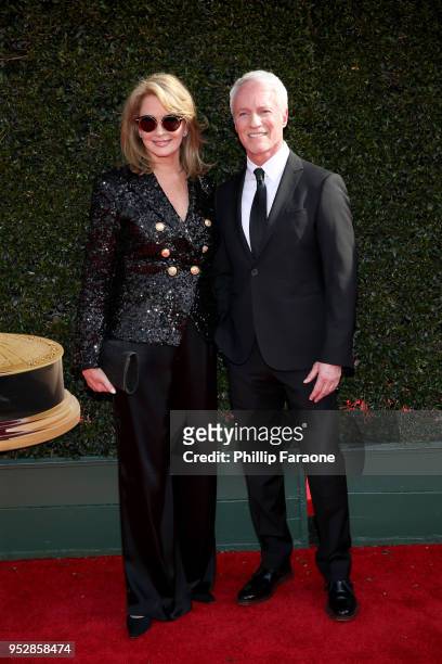 Deidre Hall and Greg Meng attend the 45th annual Daytime Emmy Awards at Pasadena Civic Auditorium on April 29, 2018 in Pasadena, California.