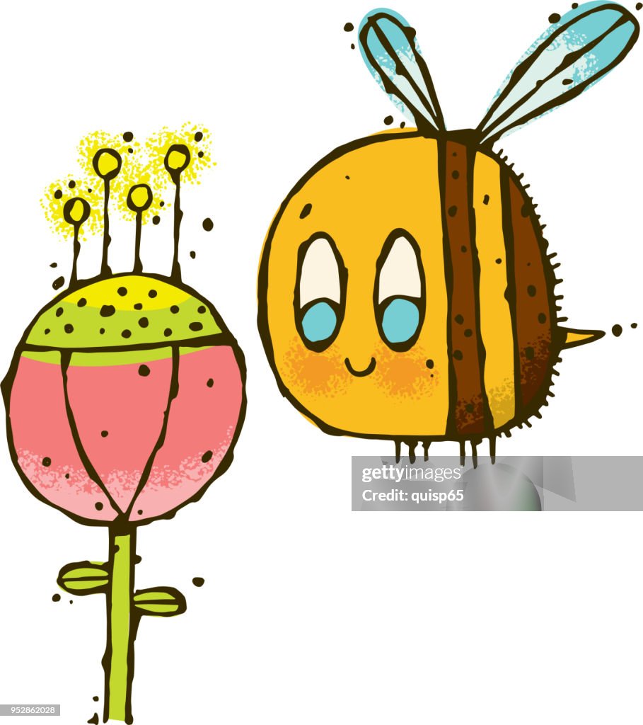 Cartoon Honey Bee With A Flower High-Res Vector Graphic - Getty Images