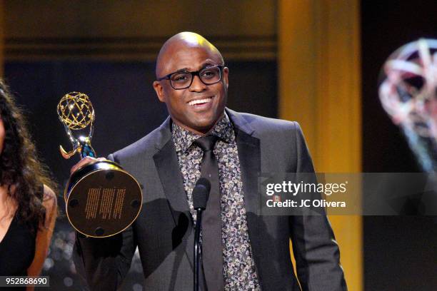 Wayne Brady, winner of Outstanding Game Show Host for 'Let's Make a Deal', accepts award onstage during the 45th annual Daytime Emmy Awards at...