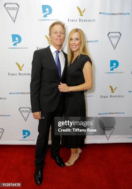Greg Germann and Martha Champlin attend The People Concern's Celebrating Change Gala at Casa Vertigo on April 29, 2018 in Los Angeles, California.