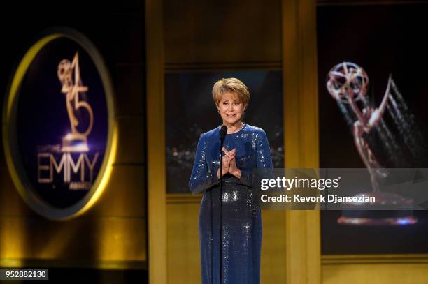 Jane Pauley speaks onstage during the 45th annual Daytime Emmy Awards at Pasadena Civic Auditorium on April 29, 2018 in Pasadena, California.