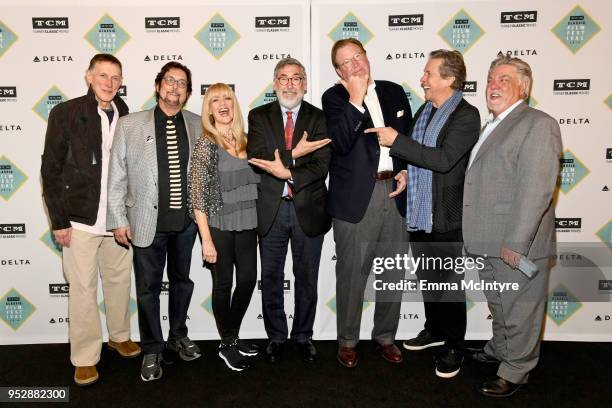 Actors Mark Metcalf, Stephen Bishop, and Martha Smith, and director John Landis, and actors James Widdoes, Tim Matheson, and Bruce McGill attend the...