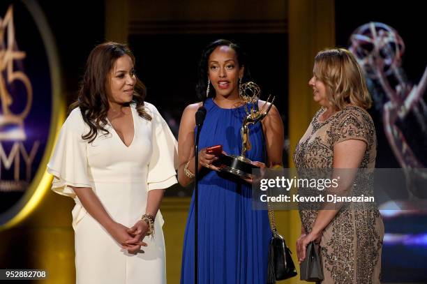 Sabina Ghebremedhin and Lisa Sivertsen , winners of Outstanding Morning Program for 'Good Morning America', accept award onstage during the 45th...