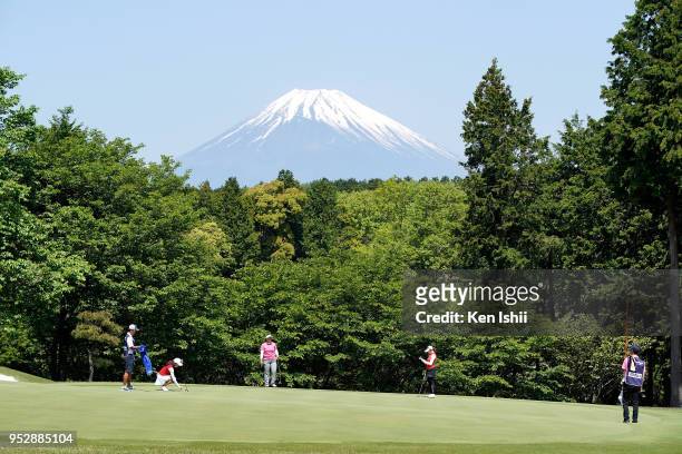 General view of the 5th hole during the final round of the CyberAgent Ladies Golf Tournament at Grand fields Country Club on April 29, 2018 in...