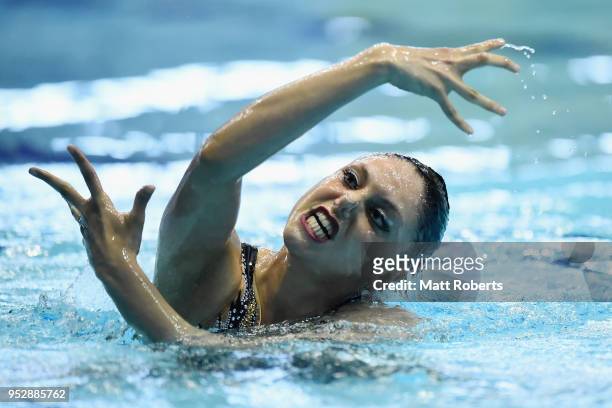 Linda Cerruti of Italy competes during the Solo Free Routine final on day four of the FINA Artistic Swimming Japan Open at the Tokyo Tatsumi...