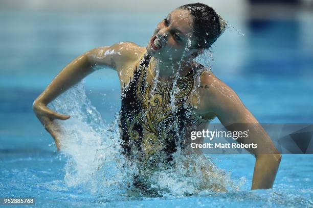 Linda Cerruti of Italy competes during the Solo Free Routine final on day four of the FINA Artistic Swimming Japan Open at the Tokyo Tatsumi...