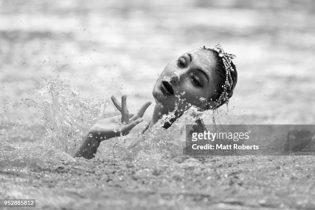 Evangelia Platanioti of Greece competes during the Solo Free Routine final on day four of the FINA Artistic Swimming Japan Open at the Tokyo Tatsumi...