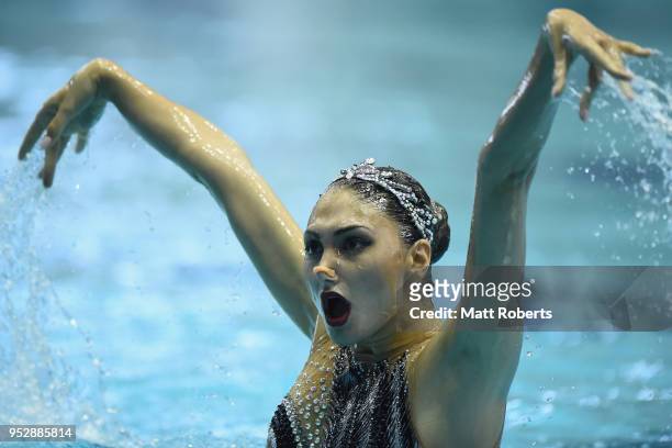 Evangelia Platanioti of Greece competes during the Solo Free Routine final on day four of the FINA Artistic Swimming Japan Open at the Tokyo Tatsumi...