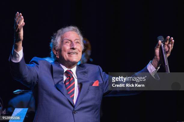 Singer Tony Bennett performs in concert at ACL Live on April 29, 2018 in Austin, Texas.