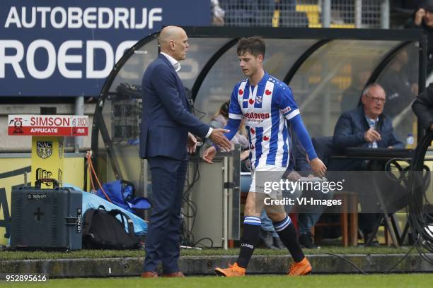 Coach Jurgen Streppel of sc Heerenveen, Kik Pierie of sc Heerenveen during the Dutch Eredivisie match between NAC Breda and sc Heerenveen at the Rat...