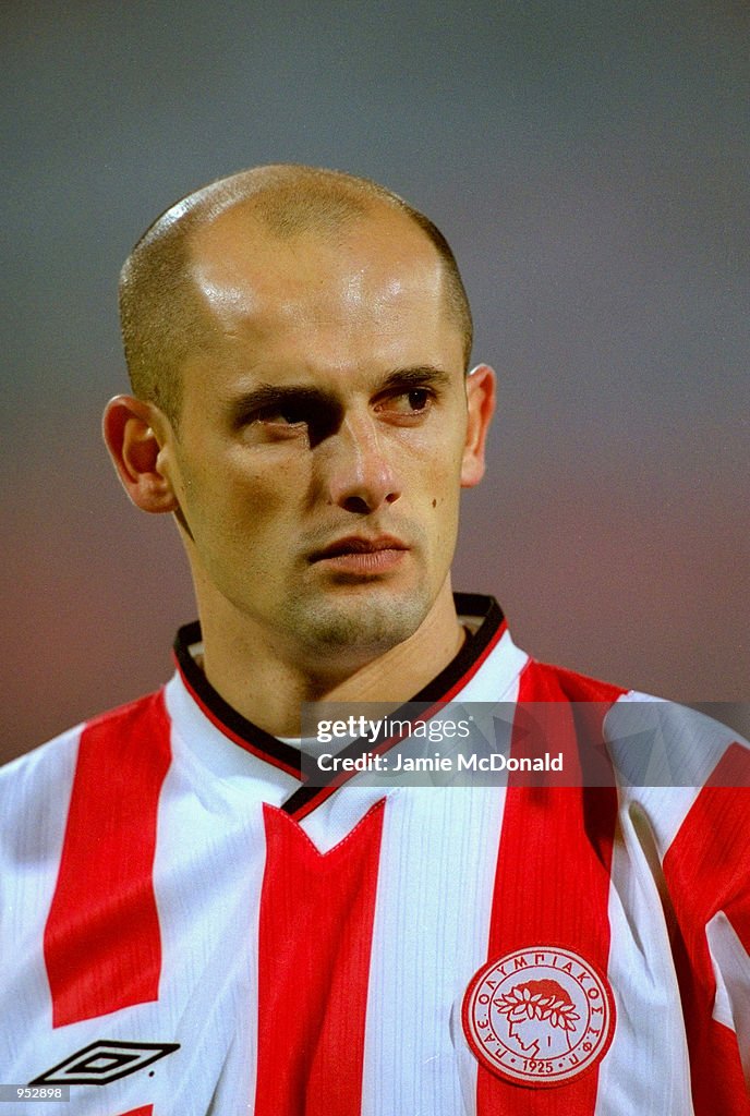 Predrag Jovic Predrag Djordjevic of Olympiakos lines-up before the UEFA Champions ...