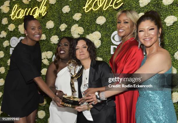 Daytime Emmy Award winners Aisha Tyler, Sheryl Underwood, Sara Gilbert, Eve, and Julie Chen attend the CBS Daytime Emmy After Party at Pasadena...