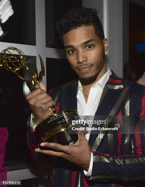 Daytime Emmy Award winner Rome Flynn poses for portrait at the CBS Daytime Emmy After Party at Pasadena Convention Center on April 29, 2018 in...