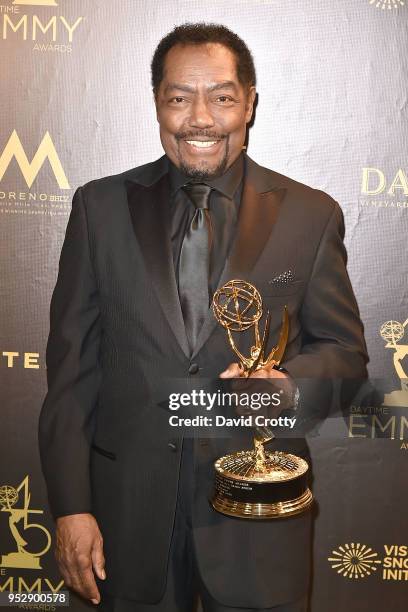 James Reynolds attends the 2018 Daytime Emmy Awards Press Room at Pasadena Civic Auditorium on April 29, 2018 in Pasadena, California.