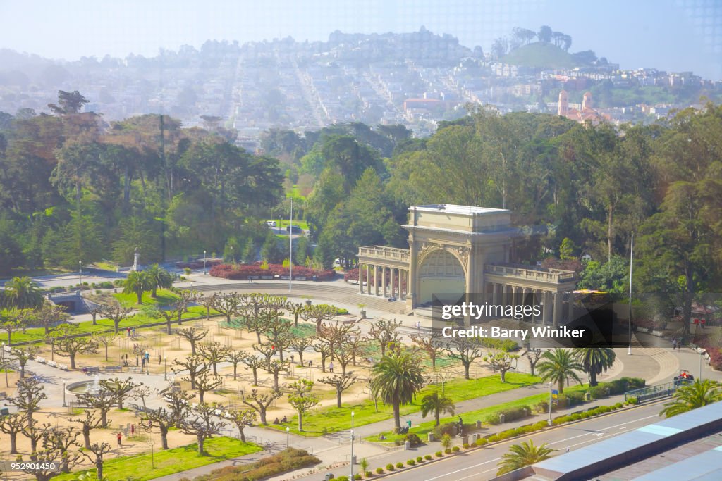 Aerial view of Music Stand among trees at Golden Gate Park, San Francisco