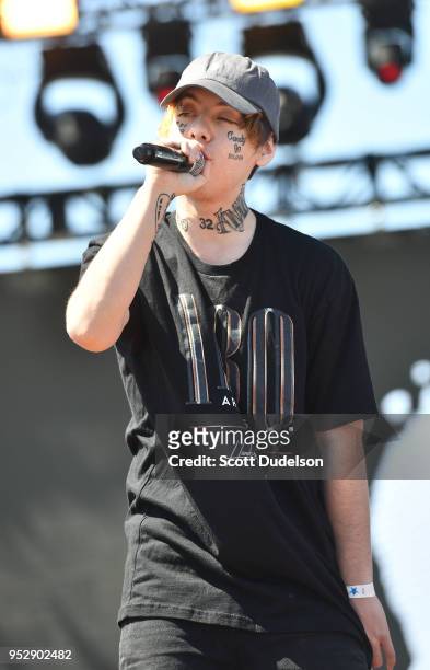 Rapper Lil Xan performs onstage at the Smokers Club Festival at The Queen Mary on April 29, 2018 in Long Beach, California.