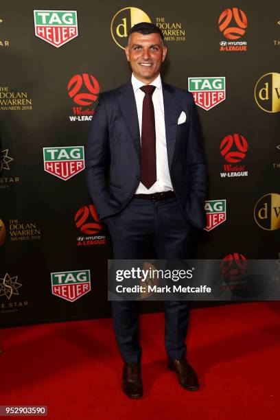 John Aloisi arrives ahead of the FFA Dolan Warren Awards at The Star on April 30, 2018 in Sydney, Australia.