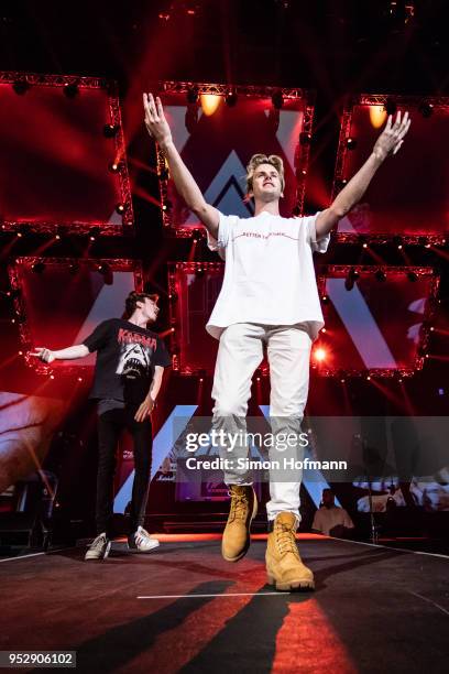 Ofenbach performs during the Radio Regenbogen 30th Anniversary Celebration at SAP Arena Mannheim on April 21, 2018 in Mannheim, Germany.