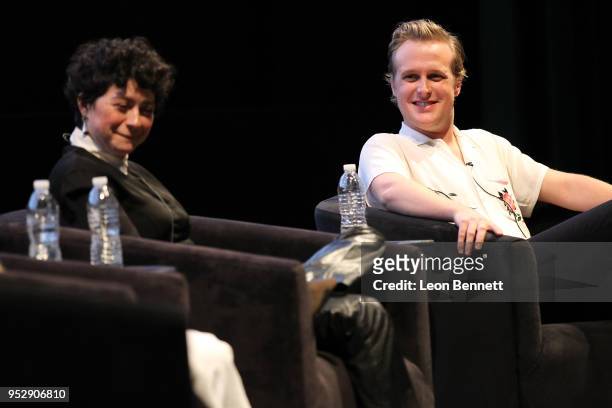 Actors Alia Shawkat and John Early during panel discussion at the TBS' FYC Event For "The Last O.G." And "Search Party" at Steven J. Ross Theatre on...
