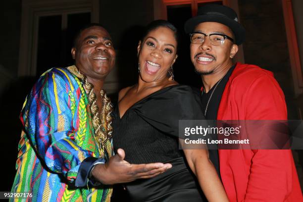 Actors Tracy Morgan, Tiffany Haddish and Allen Maldonado attends the after party during theTBS' FYC Event For "The Last O.G." And "Search Party" at...