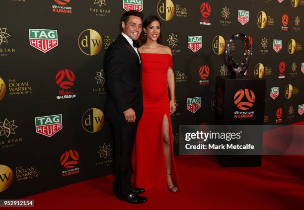 Cooper Cronk and Tara Rushton arrive ahead of the FFA Dolan Warren Awards at The Star on April 30, 2018 in Sydney, Australia.