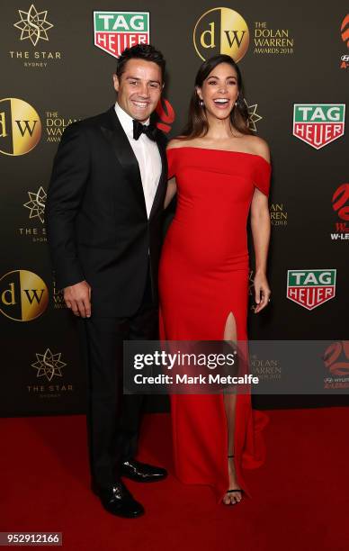 Cooper Cronk and Tara Rushton arrive ahead of the FFA Dolan Warren Awards at The Star on April 30, 2018 in Sydney, Australia.