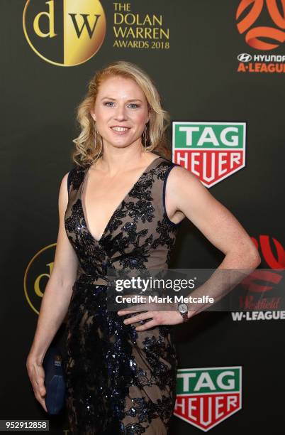 Clare Polkinghorne arrives ahead of the FFA Dolan Warren Awards at The Star on April 30, 2018 in Sydney, Australia.