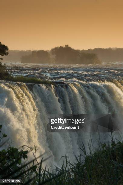 victoria falls at sunrise orange - south shetland islands stock pictures, royalty-free photos & images