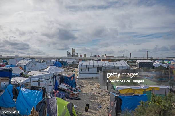 The Calais Jungle on the final morning of the evacuation. The Jungle was an illegal migrant camp in the northern French town of Calais. The camp...