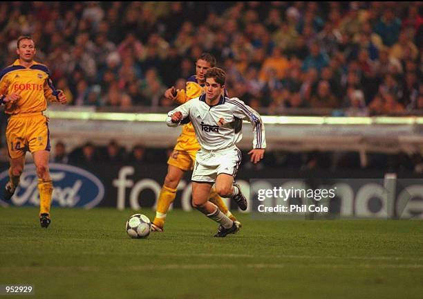 Savio of Real Madrid in action during the UEFA Champions League match against Anderlecht played at the Bernabeau, in Madrid, Spain. Real Madrid won...