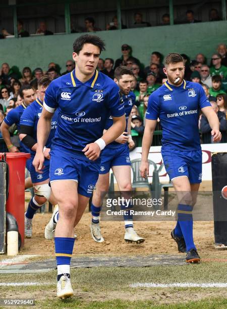 Galway , Ireland - 28 April 2018; Joey Carbery, left, and Ross Byrne of Leinster ahead of the Guinness PRO14 Round 21 match between Connacht and...