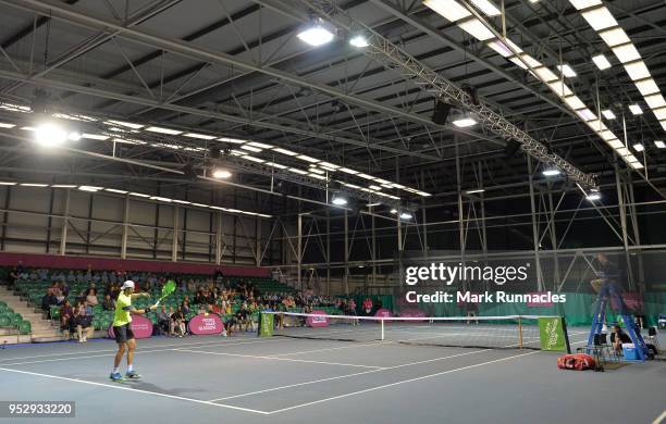 General view of Centre court during the match between Jared Hiltzik of USA and Daniel Brands of Germany on the third day of The Glasgow Trophy at...