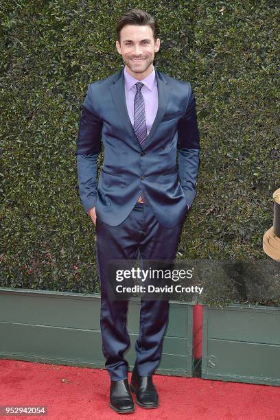 Erik Fellows attends the 2018 Daytime Emmy Awards Arrivals at Pasadena Civic Auditorium on April 29, 2018 in Pasadena, California.
