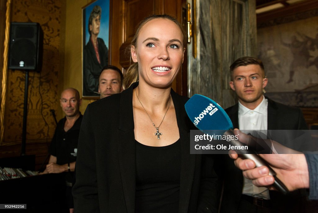 Caroline Wozniacki is Received at Copenhagen City Hall