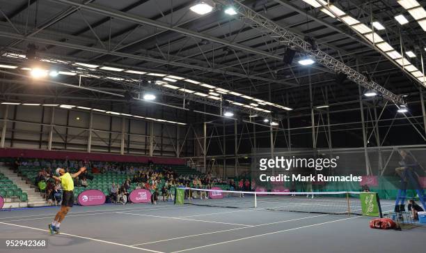 General view of Centre court during the match between Jared Hiltzik of USA and Daniel Brands of Germany on the third day of The Glasgow Trophy at...