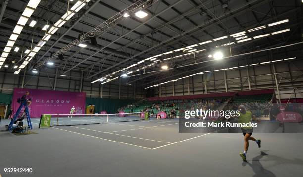 General view of Centre court during the match between Jared Hiltzik of USA and Daniel Brands of Germany on the third day of The Glasgow Trophy at...