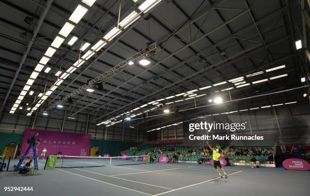 General view of Centre court during the match between Jared Hiltzik of USA and Daniel Brands of Germany on the third day of The Glasgow Trophy at...