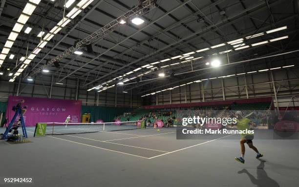 General view of Centre court during the match between Jared Hiltzik of USA and Daniel Brands of Germany on the third day of The Glasgow Trophy at...