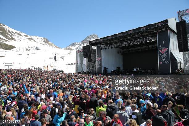 General view during the Top of the Mountain Closing Concert at Idalp stage on April 30, 2018 in Ischgl, Austria.