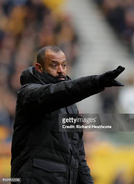 Nuno Espirito Santo, Manager of Wolverhampton Wanderers looks on during the Sky Bet Championship match between Wolverhampton Wanderers and Sheffield...