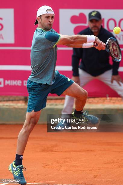 Tim Smyczek from United States of America in action during the match between Tim Smyczek and Frederico Gil for Millennium Estoril Open 2018 at Clube...