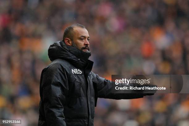 Nuno Espirito Santo, Manager of Wolverhampton Wanderers looks on during the Sky Bet Championship match between Wolverhampton Wanderers and Sheffield...